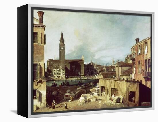 The Stonemason's Yard, C. 1726-30-Canaletto-Framed Premier Image Canvas