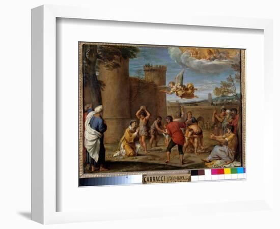 The Stoning of St, 16Th Century (Oil on Canvas)-Annibale Carracci-Framed Giclee Print