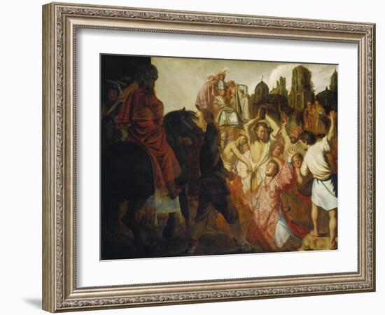 The Stoning of St. Stephen, 1625-Rembrandt van Rijn-Framed Giclee Print