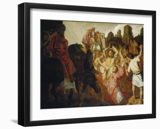 The Stoning of St. Stephen, 1625-Rembrandt van Rijn-Framed Giclee Print