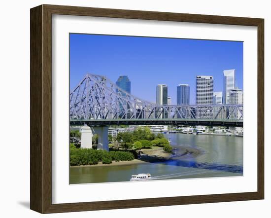 The Storey Bridge and City Skyline, Brisbane, Queensland, Australia-Mark Mawson-Framed Photographic Print