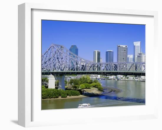 The Storey Bridge and City Skyline, Brisbane, Queensland, Australia-Mark Mawson-Framed Photographic Print