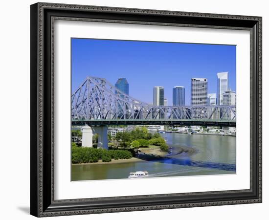 The Storey Bridge and City Skyline, Brisbane, Queensland, Australia-Mark Mawson-Framed Photographic Print