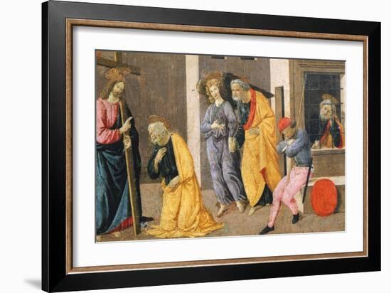 The Stories of St Peter, Detail from Predella of Sacred Conversation-Domenico Ghirlandaio-Framed Premium Giclee Print