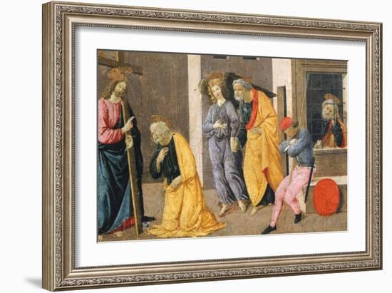The Stories of St Peter, Detail from Predella of Sacred Conversation-Domenico Ghirlandaio-Framed Giclee Print