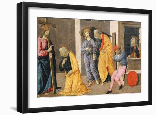 The Stories of St Peter, Detail from Predella of Sacred Conversation-Domenico Ghirlandaio-Framed Giclee Print