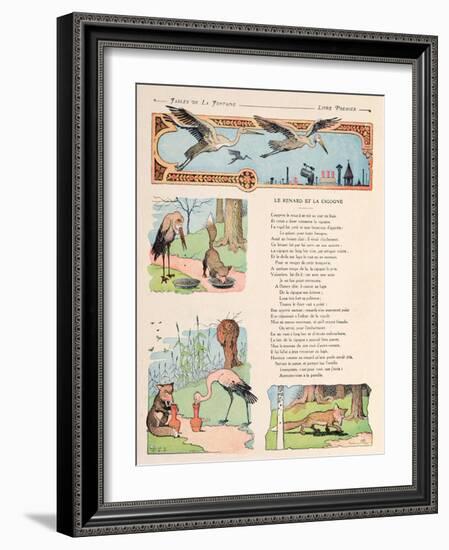 The Stork and the Fox, from the 'Fables' by Jean de la Fontaine-Benjamin Rabier-Framed Giclee Print