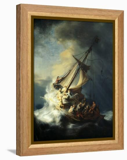 The Storm on the Sea of Galilee-Rembrandt van Rijn-Framed Premier Image Canvas