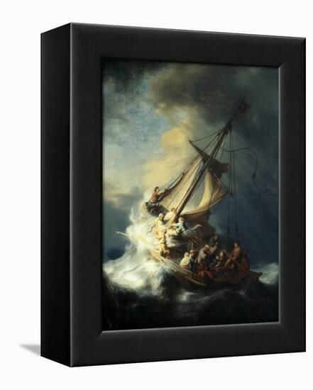 The Storm on the Sea of Galilee-Rembrandt van Rijn-Framed Premier Image Canvas