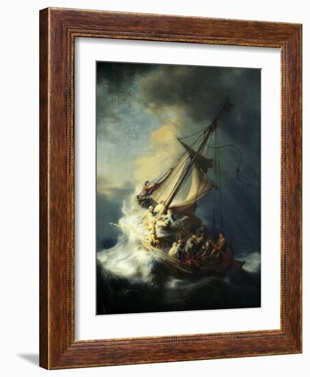 The Storm on the Sea of Galilee-Rembrandt van Rijn-Framed Giclee Print