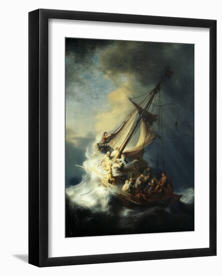 The Storm on the Sea of Galilee-Rembrandt van Rijn-Framed Giclee Print