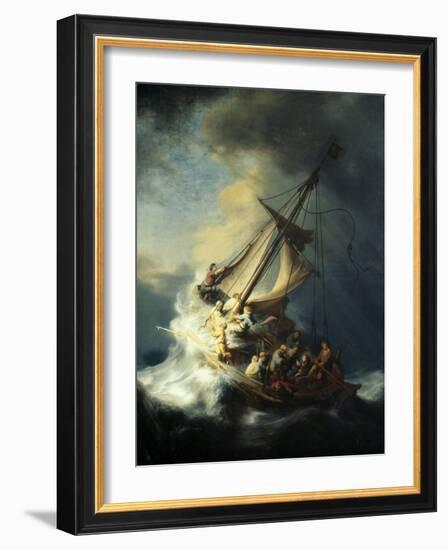 The Storm on the Sea of Galilee-Rembrandt van Rijn-Framed Giclee Print