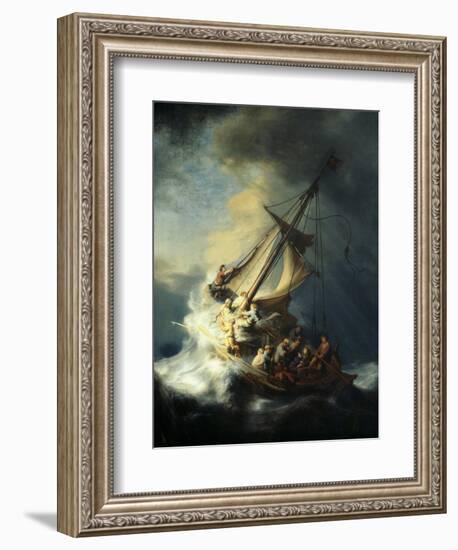 The Storm on the Sea of Galilee-Rembrandt van Rijn-Framed Premium Giclee Print