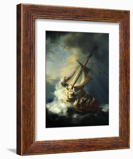 The Storm on the Sea of Galilee-Rembrandt van Rijn-Framed Premium Giclee Print