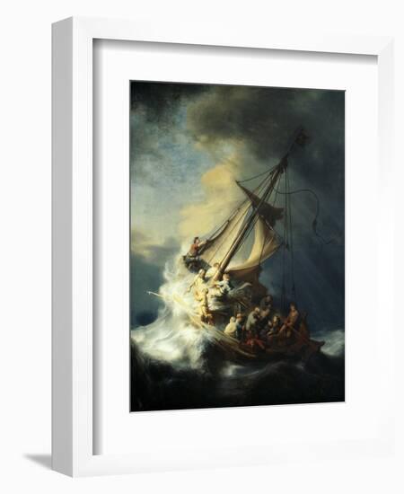 The Storm on the Sea of Galilee-Rembrandt van Rijn-Framed Premium Giclee Print