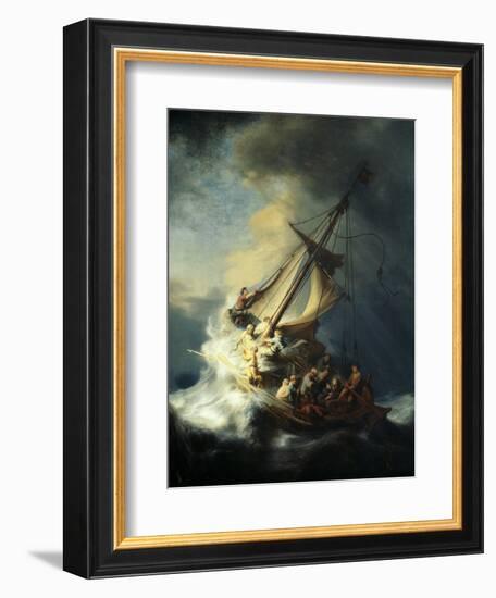 The Storm on the Sea of Galilee-Rembrandt van Rijn-Framed Premium Giclee Print