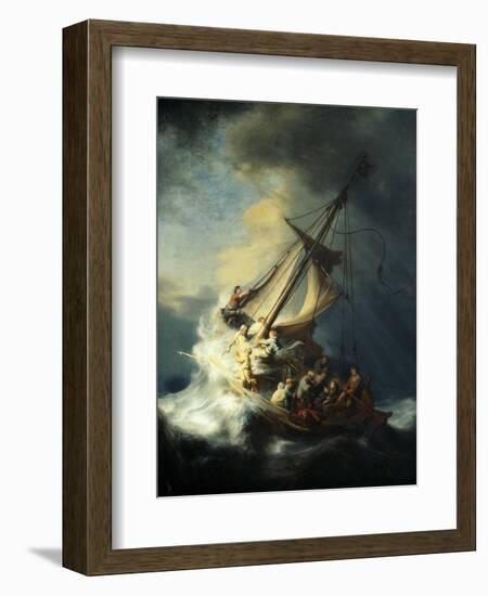 The Storm on the Sea of Galilee-Rembrandt van Rijn-Framed Giclee Print