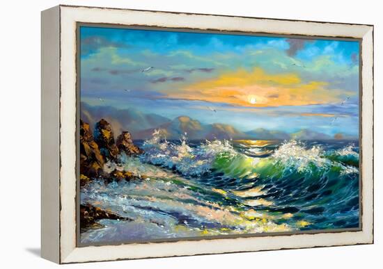 The Storm Sea On A Decline-balaikin2009-Framed Stretched Canvas