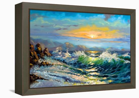 The Storm Sea On A Decline-balaikin2009-Framed Stretched Canvas