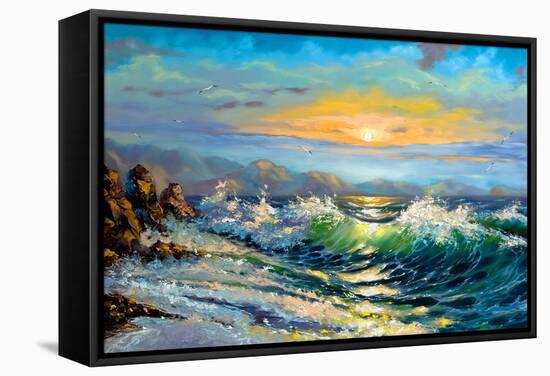 The Storm Sea On A Decline-balaikin2009-Framed Stretched Canvas