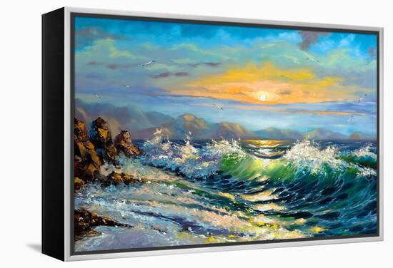 The Storm Sea On A Decline-balaikin2009-Framed Stretched Canvas