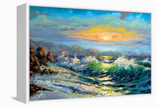 The Storm Sea On A Decline-balaikin2009-Framed Stretched Canvas