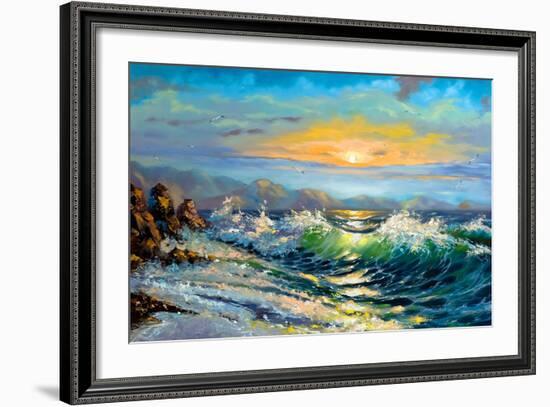 The Storm Sea On A Decline-balaikin2009-Framed Art Print