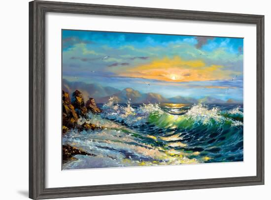 The Storm Sea On A Decline-balaikin2009-Framed Art Print