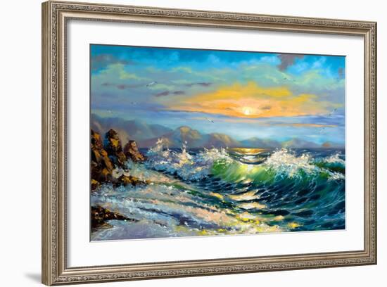 The Storm Sea On A Decline-balaikin2009-Framed Art Print