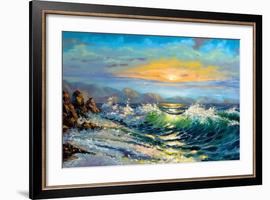 The Storm Sea On A Decline-balaikin2009-Framed Art Print