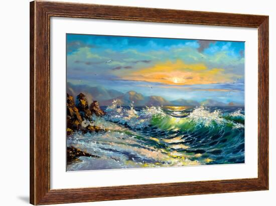 The Storm Sea On A Decline-balaikin2009-Framed Art Print