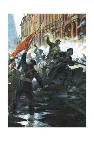 The Storming Of The Winter Palace St Petersburg Russian Revolution October 1917 Giclee Print Art Com