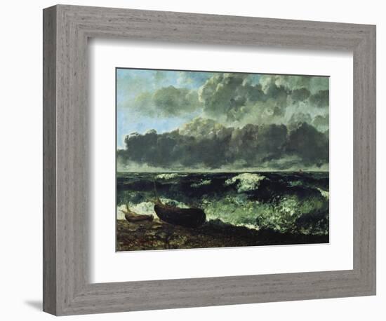 The Stormy Sea or the Wave, 1870-Gustave Courbet-Framed Giclee Print