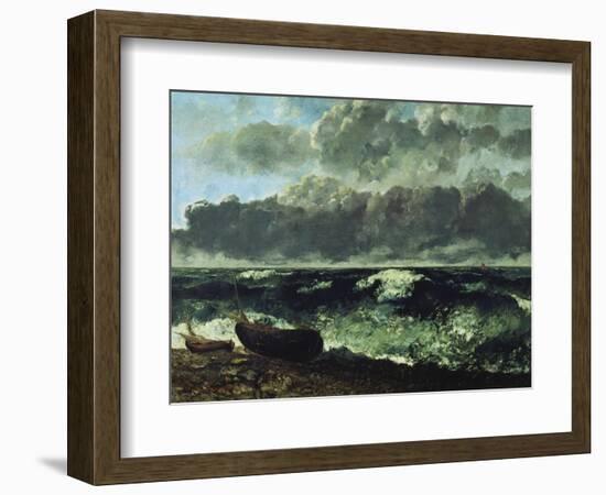 The Stormy Sea or the Wave, 1870-Gustave Courbet-Framed Giclee Print