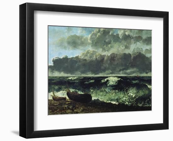 The Stormy Sea or the Wave, 1870-Gustave Courbet-Framed Giclee Print