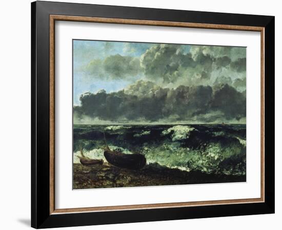 The Stormy Sea or the Wave, 1870-Gustave Courbet-Framed Giclee Print