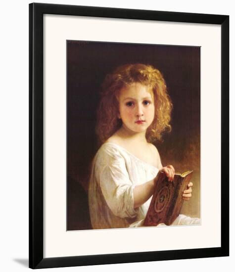 The Story Book-William Adolphe Bouguereau-Framed Art Print