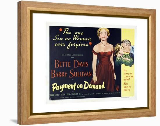 The Story of a Divorce, 1951, "Payment On Demand" Directed by Curtis Bernhardt-null-Framed Premier Image Canvas