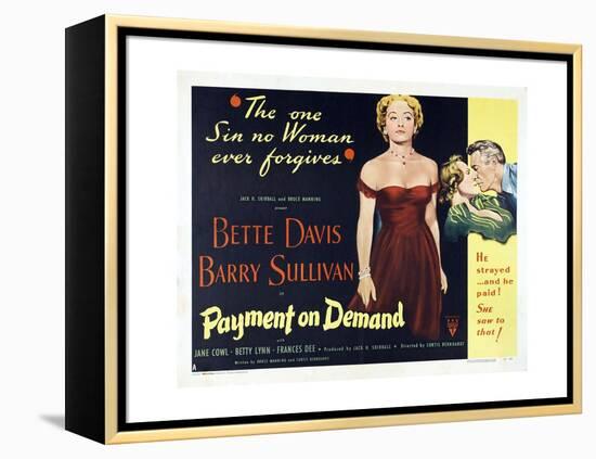 The Story of a Divorce, 1951, "Payment On Demand" Directed by Curtis Bernhardt-null-Framed Premier Image Canvas
