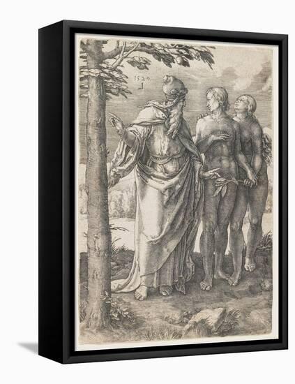 The Story of Adam and Eve: the First Prohibition, 1529-Lucas van Leyden-Framed Premier Image Canvas
