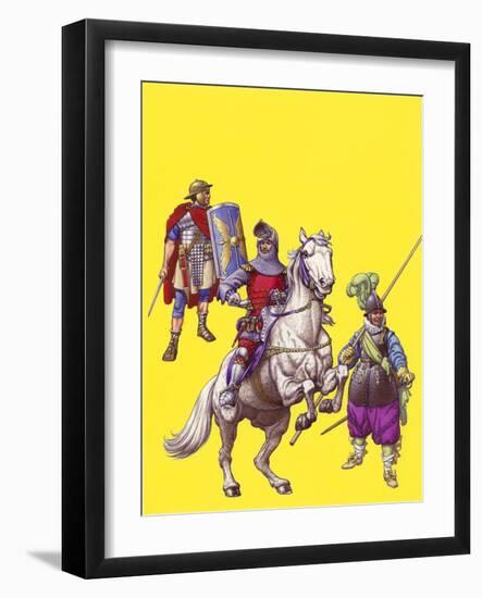 The Story of Armour, from Roman Legionaries to 14th Century Knights and 17th Century Pikemen-Pat Nicolle-Framed Giclee Print