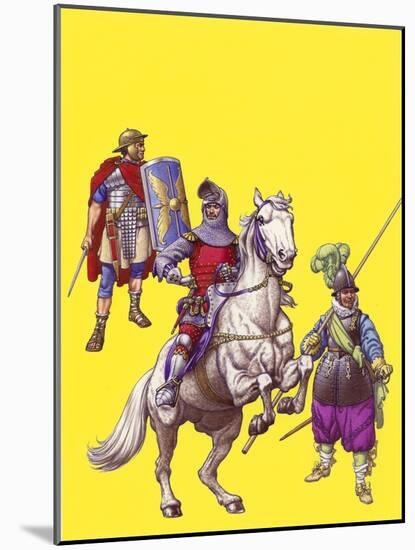 The Story of Armour, from Roman Legionaries to 14th Century Knights and 17th Century Pikemen-Pat Nicolle-Mounted Giclee Print