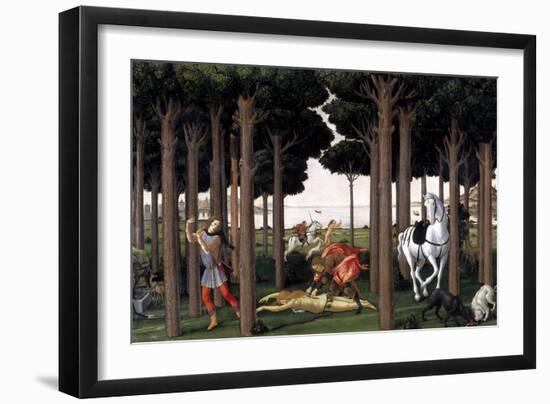 The Story of Nastagio degli Onesti (II), ca. 1483-Sandro Botticelli-Framed Giclee Print