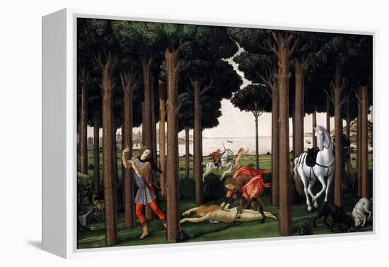 The Story of Nastagio Degli Onesti (Second Episode), 1483 (From Boccaccio's Decameron)-Sandro Botticelli-Framed Premier Image Canvas
