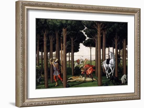 The Story of Nastagio Degli Onesti (Second Episode), 1483 (From Boccaccio's Decameron)-Sandro Botticelli-Framed Giclee Print