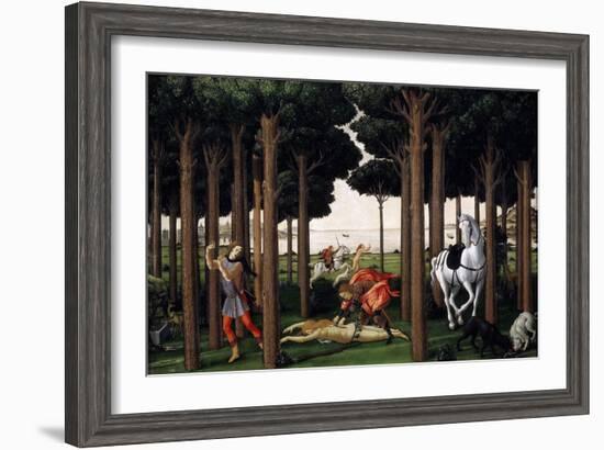 The Story of Nastagio Degli Onesti (Second Episode), 1483 (From Boccaccio's Decameron)-Sandro Botticelli-Framed Giclee Print