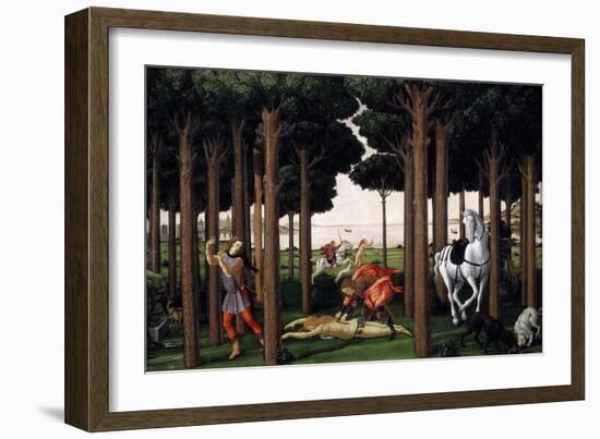 The Story of Nastagio Degli Onesti (Second Episode), 1483 (From Boccaccio's Decameron)-Sandro Botticelli-Framed Giclee Print