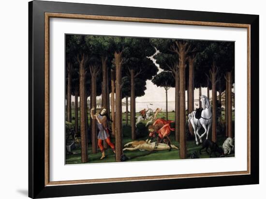 The Story of Nastagio Degli Onesti (Second Episode), 1483 (From Boccaccio's Decameron)-Sandro Botticelli-Framed Giclee Print