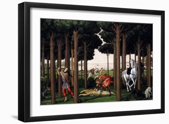 The Story of Nastagio Degli Onesti (Second Episode), 1483 (From Boccaccio's Decameron)-Sandro Botticelli-Framed Giclee Print