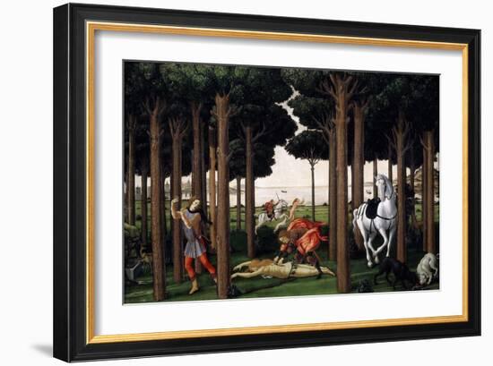 The Story of Nastagio Degli Onesti (Second Episode), 1483 (From Boccaccio's Decameron)-Sandro Botticelli-Framed Giclee Print